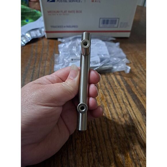 New 5 Brainerd BAR064W-SS-CP 2.5" Steel Bar Cabinet Draw Pull Handles Stainless - Picture 4 of 5